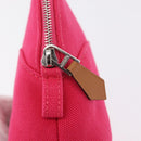 HERMES Bolide 16 Pouch Canvas Pink Silver Auth 210672V-12