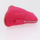 HERMES Bolide 16 Pouch Canvas Pink Silver Auth 210672V-4
