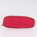 HERMES Bolide 16 Pouch Canvas Pink Silver Auth 210672V-7