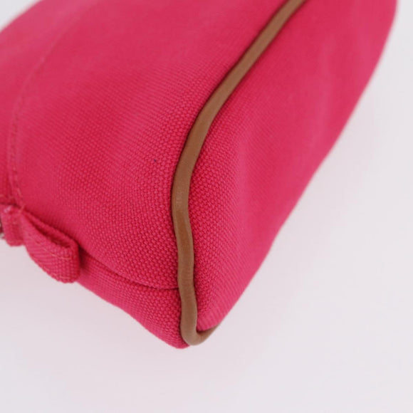 HERMES Bolide 16 Pouch Canvas Pink Silver Auth 210672V