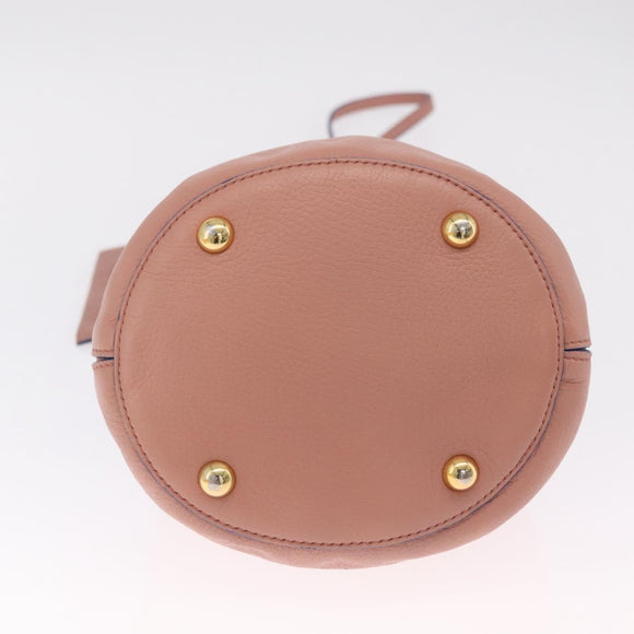 Marni Hand Bag Leather 2way Pink Gold Auth 210673A