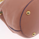 Marni Hand Bag Leather 2way Pink Gold Auth 210673A-14