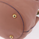Marni Hand Bag Leather 2way Pink Gold Auth 210673A-15