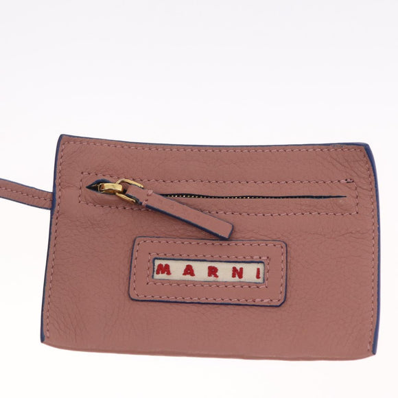 Marni Hand Bag Leather 2way Pink Gold Auth 210673A