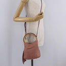 Marni Hand Bag Leather 2way Pink Gold Auth 210673A-26