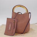Marni Hand Bag Leather 2way Pink Gold Auth 210673A-27