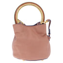Marni Hand Bag Leather 2way Pink Gold Auth 210673A-3