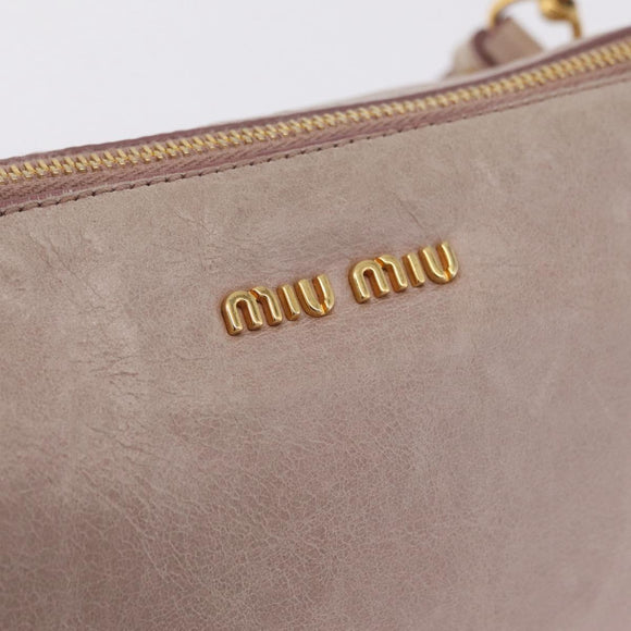 Miu Miu Shoulder Bag Vitellolux Pink Gold Auth 210676A