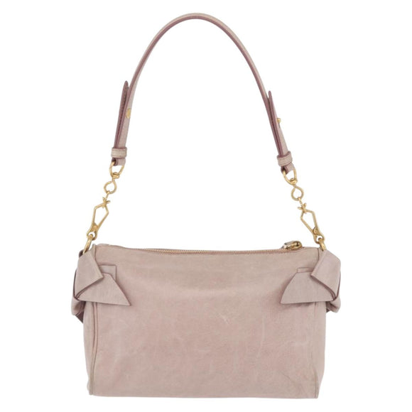 Miu Miu Shoulder Bag Vitellolux Pink Gold Auth 210676A