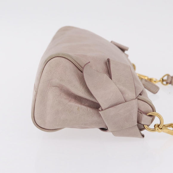 Miu Miu Shoulder Bag Vitellolux Pink Gold Auth 210676A
