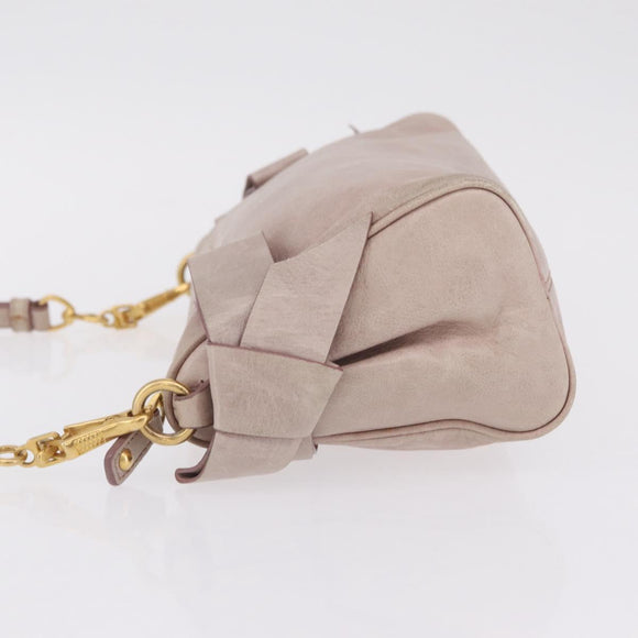 Miu Miu Shoulder Bag Vitellolux Pink Gold Auth 210676A