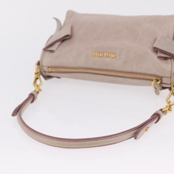 Miu Miu Shoulder Bag Vitellolux Pink Gold Auth 210676A
