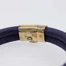 Bottega Veneta Bracelet Leather Purple Gold Auth 210678M-11