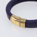 Bottega Veneta Bracelet Leather Purple Gold Auth 210678M-14