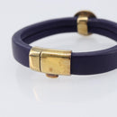 Bottega Veneta Bracelet Leather Purple Gold Auth 210678M-7
