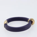 Bottega Veneta Bracelet Leather Purple Gold Auth 210678M-8
