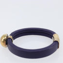Bottega Veneta Bracelet Leather Purple Gold Auth 210678M-9