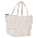 Jimmy Choo Sophia S Hand Bag Leather 2way White Silver Auth 210685A-1