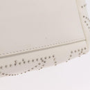 Jimmy Choo Sophia S Hand Bag Leather 2way White Silver Auth 210685A-12