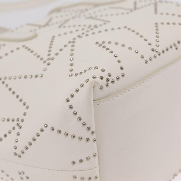 Jimmy Choo Sophia S Hand Bag Leather 2way White Silver Auth 210685A
