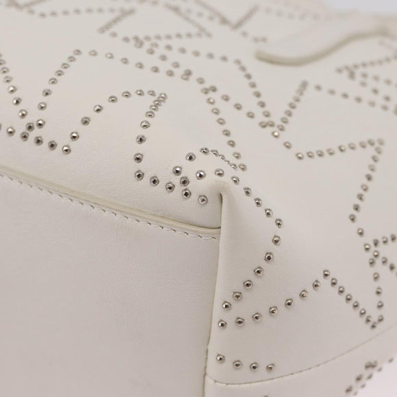 Jimmy Choo Sophia S Hand Bag Leather 2way White Silver Auth 210685A