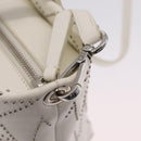 Jimmy Choo Sophia S Hand Bag Leather 2way White Silver Auth 210685A-17
