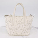 Jimmy Choo Sophia S Hand Bag Leather 2way White Silver Auth 210685A-26