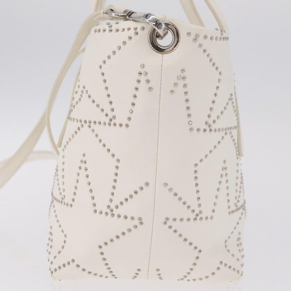 Jimmy Choo Sophia S Hand Bag Leather 2way White Silver Auth 210685A