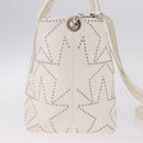 Jimmy Choo Sophia S Hand Bag Leather 2way White Silver Auth 210685A-5