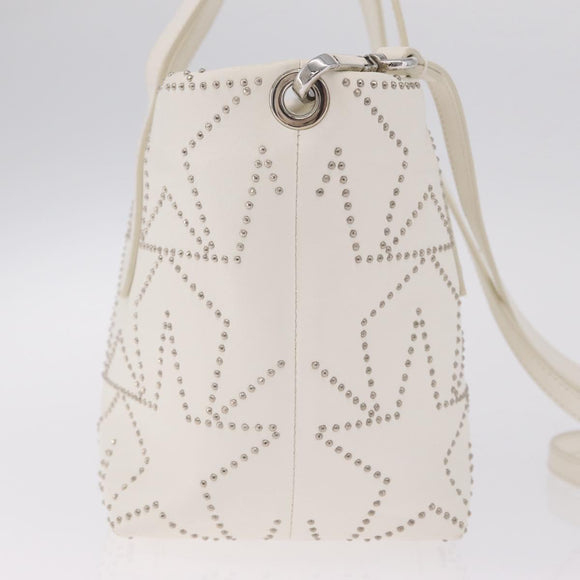 Jimmy Choo Sophia S Hand Bag Leather 2way White Silver Auth 210685A
