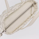 Jimmy Choo Sophia S Hand Bag Leather 2way White Silver Auth 210685A-6