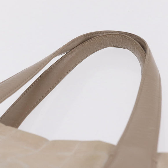 CHANEL New Travel Line Tote Bag Canvas Beige Gold CC Auth 210686A
