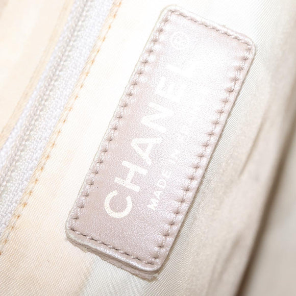 CHANEL New Travel Line Tote Bag Canvas Beige Gold CC Auth 210686A