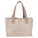 CHANEL New Travel Line Tote Bag Canvas Beige Gold CC Auth 210686A-2
