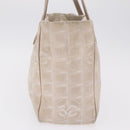 CHANEL New Travel Line Tote Bag Canvas Beige Gold CC Auth 210686A-5