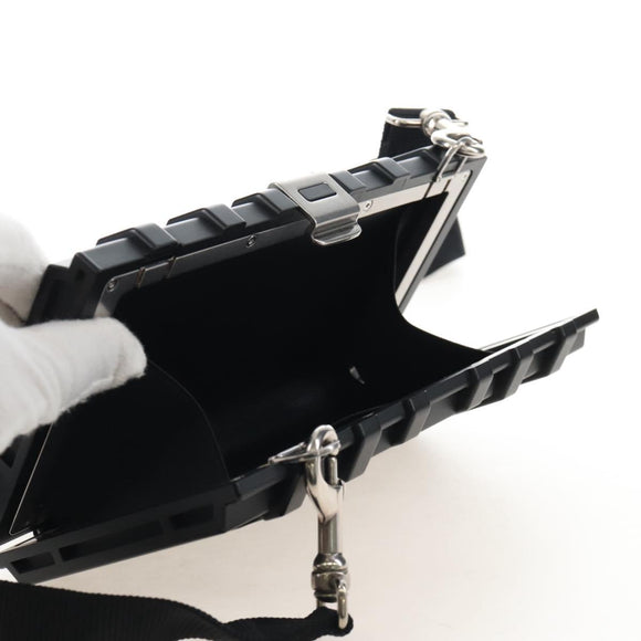Balenciaga Toolbox Shoulder Bag Plastic Black Silver 658765 Auth 210688M