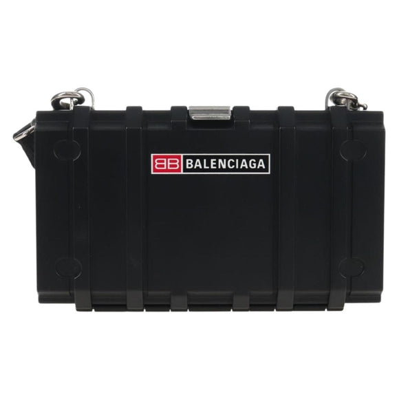 Balenciaga Toolbox Shoulder Bag Plastic Black Silver 658765 Auth 210688M