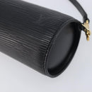 LOUIS VUITTON Epi Soufflot Pouch Black LV Auth 210689A-10