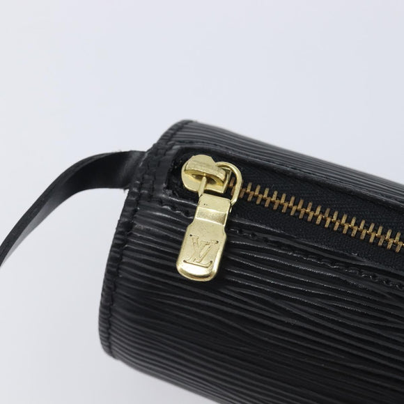 LOUIS VUITTON Epi Soufflot Pouch Black LV Auth 210689A