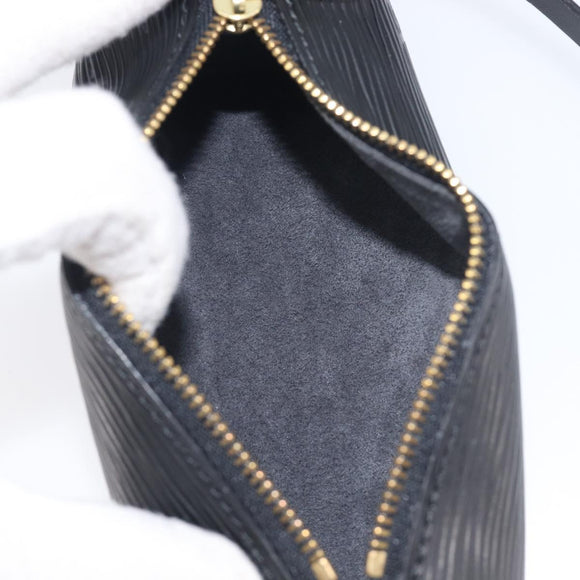 LOUIS VUITTON Epi Soufflot Pouch Black LV Auth 210689A