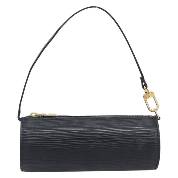 LOUIS VUITTON Epi Soufflot Pouch Black LV Auth 210689A