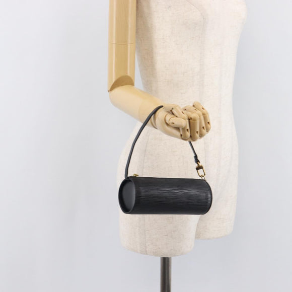 LOUIS VUITTON Epi Soufflot Pouch Black LV Auth 210689A