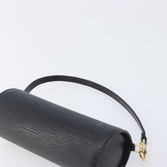 LOUIS VUITTON Epi Soufflot Pouch Black LV Auth 210689A