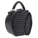 Saint Laurent Mika Box Hand Bag Leather 2way Black Silver Auth 210692V-1