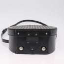 Saint Laurent Mika Box Hand Bag Leather 2way Black Silver Auth 210692V-15