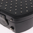 Saint Laurent Mika Box Hand Bag Leather 2way Black Silver Auth 210692V-17