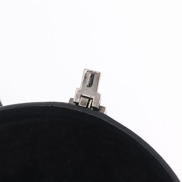 Saint Laurent Mika Box Hand Bag Leather 2way Black Silver Auth 210692V