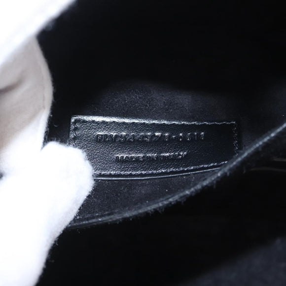 Saint Laurent Mika Box Hand Bag Leather 2way Black Silver Auth 210692V