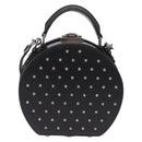 Saint Laurent Mika Box Hand Bag Leather 2way Black Silver Auth 210692V-3
