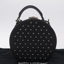 Saint Laurent Mika Box Hand Bag Leather 2way Black Silver Auth 210692V-31